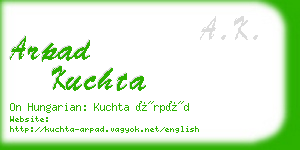 arpad kuchta business card